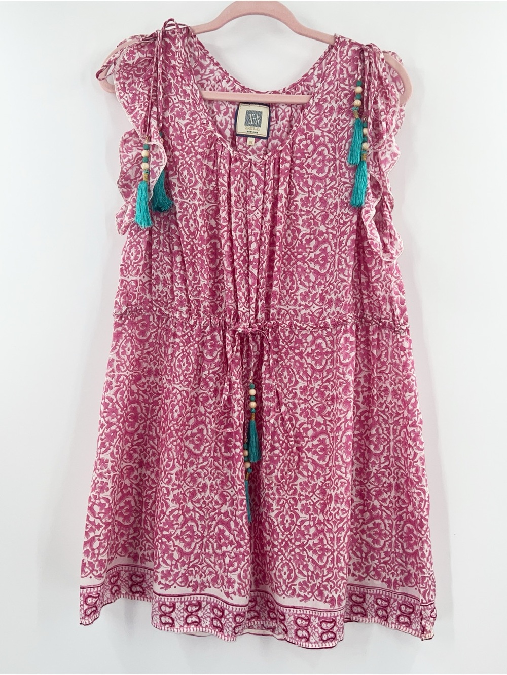 Bell by Alicia Bell Pink and White Printed Mini Dress size Medium